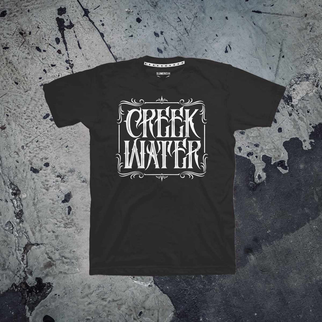 Creek Water Unisex Black T-Shirt